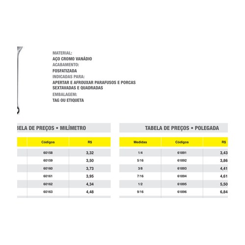 CHAVE COMBINADA - FIXA / ESTRELA